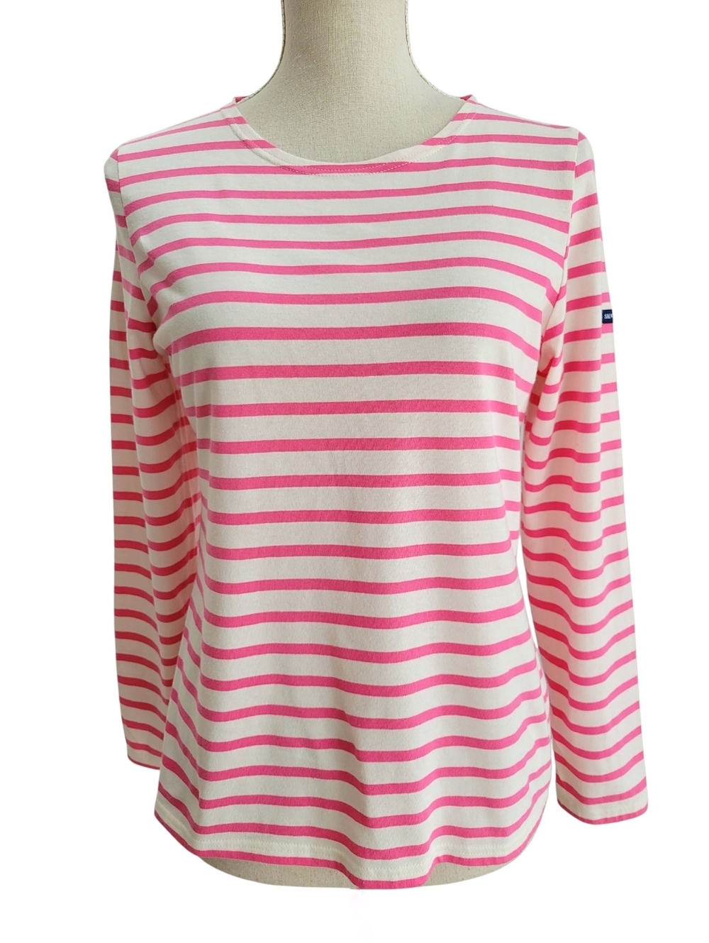 Saint James Pink & Cream Striped Cotton Top Classic Breton Chic Size 6